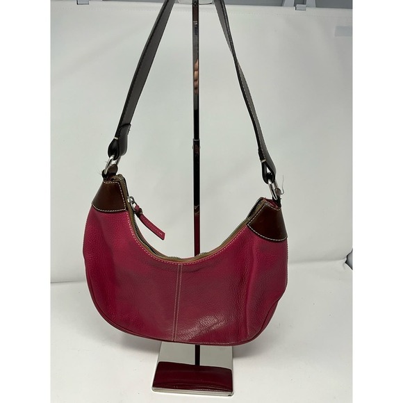 Vintage Dooney Bourke Pink Womens Leather Inner Pockets Shoulder Hobo Handbag - Picture 3 of 7